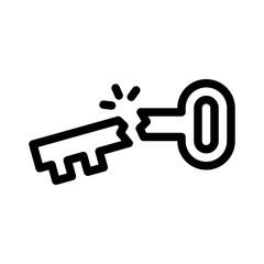 broken key line icon