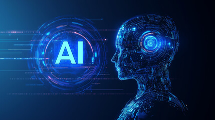 Artificial intelligence AI robot background