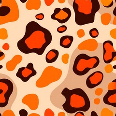 Fototapeta premium Fiery Leopard Print: Abstract Seamless Pattern 