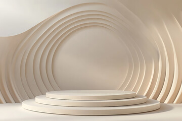 Obraz premium Beige Minimalist Geometric Display Platform