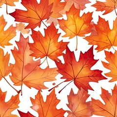 Obraz premium Vibrant watercolor painting of autumn leaves in shades of orange and red. A perfect representation of the fall season.