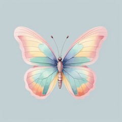 Pastel-colored butterfly with delicate wings, a whimsical and serene image.