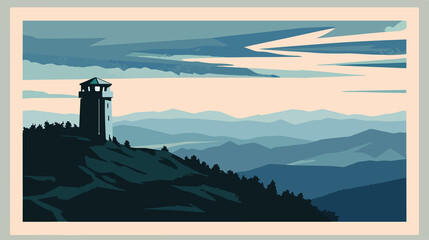 Anna Lookout Tower on Anensky Hill Top in the Orlicke Mountains