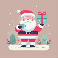 vector santa claus character bringing gifts