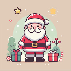 vector santa claus character bringing gifts