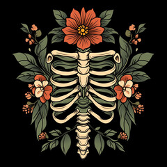 Tribal Chest tattoo flash illustration