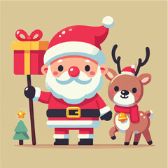 vector santa claus character bringing gifts