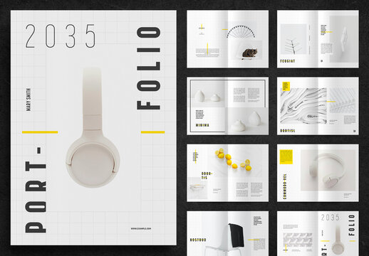 Portfolio Layout with Yellow Accents
