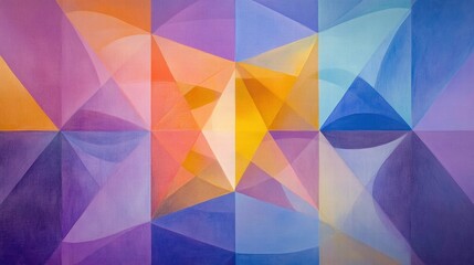 Fototapeta premium abstract geometric painting in pastel hues