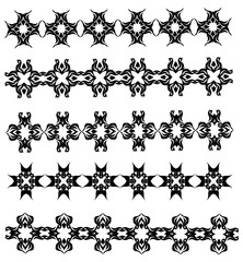 set of black and white elements and borders