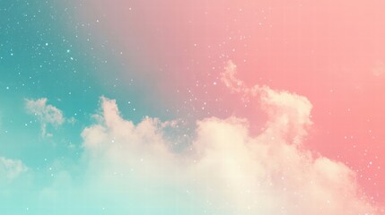 Fototapeta premium dreamy pastel sky with clouds and stars