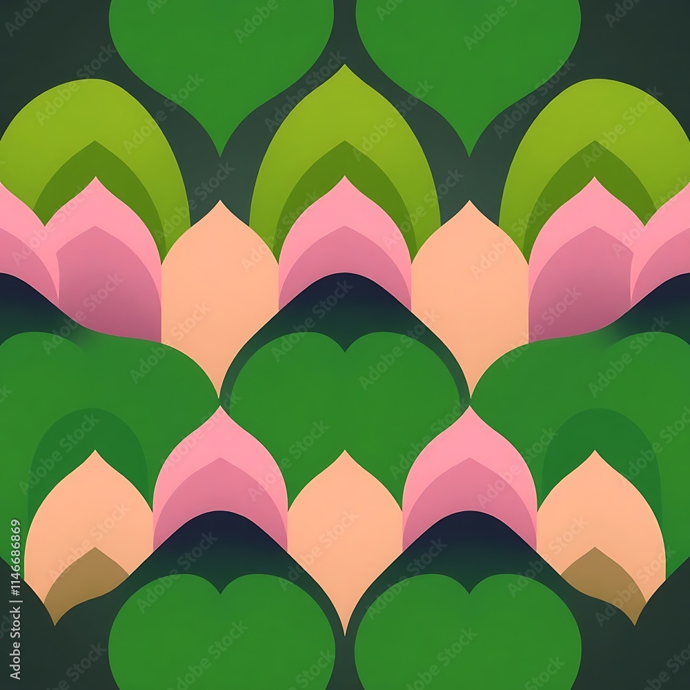 Poster abstract geometric pattern: a vibrant and captivating seamless pattern featuring overlapping abstrac