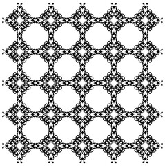 black and white seamless baroque pattern