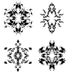 set of floral baroque design