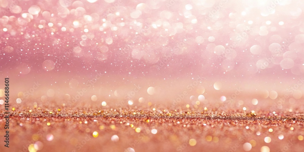 Poster A shimmering pink and gold background with a soft, blurred bokeh effect that creates a dreamy and magical feel.
