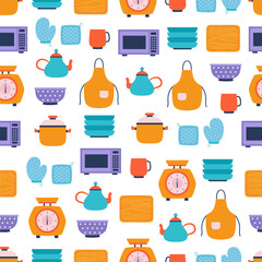 kitchen tools seamless pattern