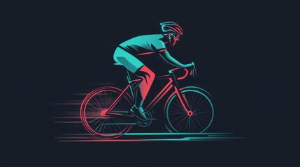 Obraz premium A stylized illustration of a cyclist in motion, emphasizing speed and athleticism.