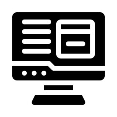 Obraz premium Online glyph icon