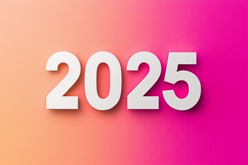 2025 in bold text isolated in gradient purple to orange background