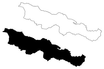 Obraz premium Province No. 2 (Federal Democratic Republic of Nepal, Administrative divisions) map vector illustration, scribble sketch map