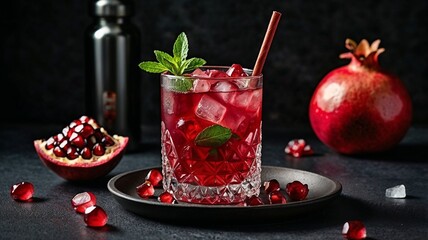 pomegranate juice and fruits