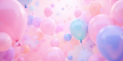 Balloons floating celebration space colorful scene