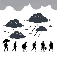 Human evolution through changing weather conditions