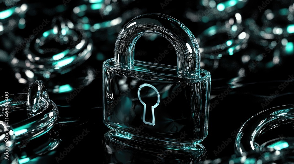 Aufkleber virtual lock symbol as a representation of cybersecurity