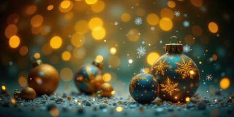 Christmas ornaments a festive close-up