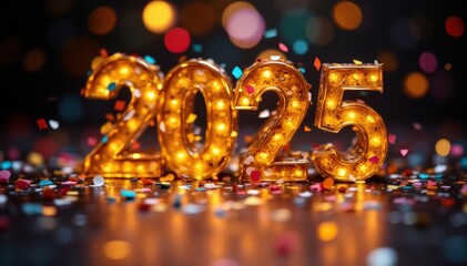 New year celebration 2025 festive atmosphere