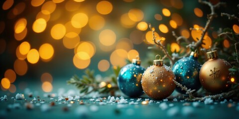 Indoor holiday celebration with ornaments