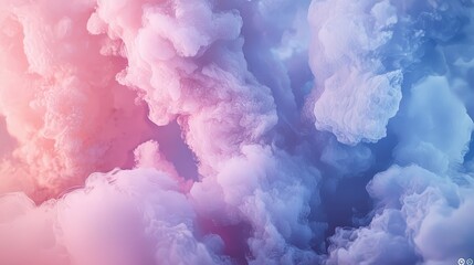 Dreamy pastel clouds in soft pink and blue hues, creating an ethereal and tranquil sky. Perfect for themes of serenity, imagination, and whimsical aesthetics.