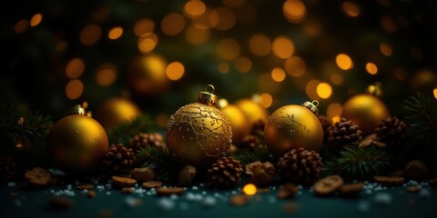 Christmas ornaments festive decor holiday scene