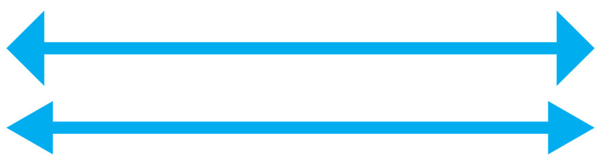 Obraz premium Blue long dual arrow icon vector. Simple dual arrow icon . Dual arrow Vector illustration. Double arrow icon . two side arrows icon vector. Double arrow icon. Vector illustration of blue dual arrow. 