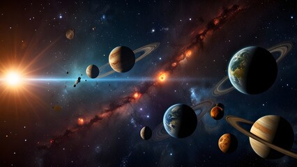 Astrology astronomy space big bang solar system planet creation.