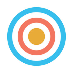 Target icon vector, colorful target flat icon vector in trendy style illustration isolated on white background.