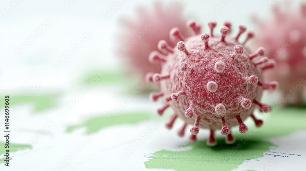 Aufkleber a close-up of a virus particle, showcasing intricate details and structures against a soft, blurred 