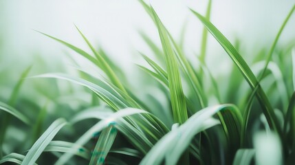 Naklejka premium Fresh Green Grass Close-Up in Realistic Style