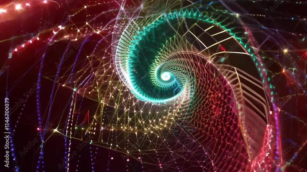 Leinwandbilder exploration of mesmerizing swirling patterns of light and color in a digital universe