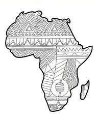 Africa Map Coloring Page Black History Month