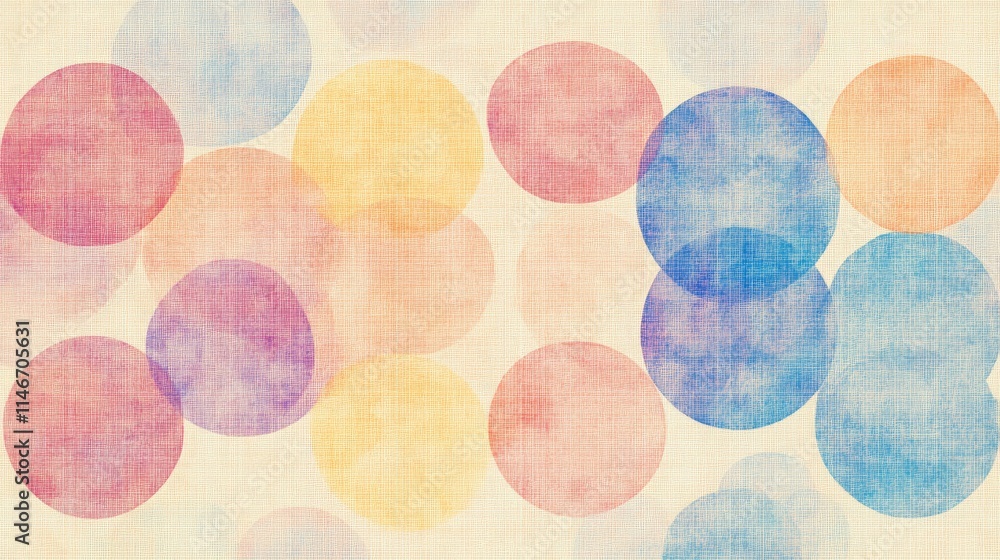 Aufkleber a dreamy abstract design featuring soft pastel circles and squares, intertwined to create a unique v