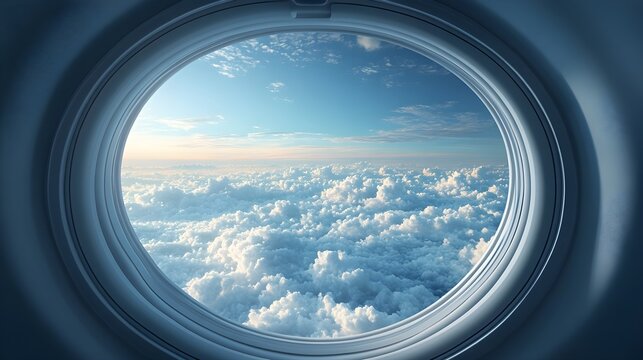 View of clouds from an airplane window