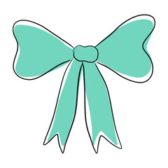 green ribbon bow