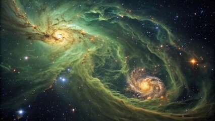 Cosmic Dance of Nebulas Intertwining Spirals of Gas and Dust in the Vastness of Space