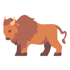 animal bison flat illustration