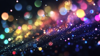 A vibrant display of colorful bokeh light, stunning, backgrounds against a dark background, creating a dreamy effect.