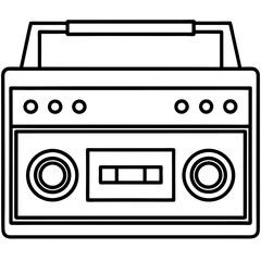 Retro Cassette Player Vector Art