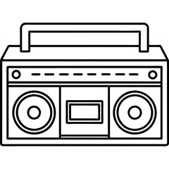 Retro Cassette Player Vector Art