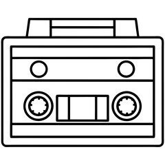 Retro Cassette Player Vector Art