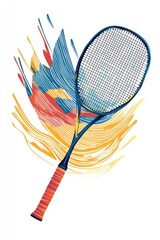 Vector illustration depicting textured badminton grip tape with a modern design approach.